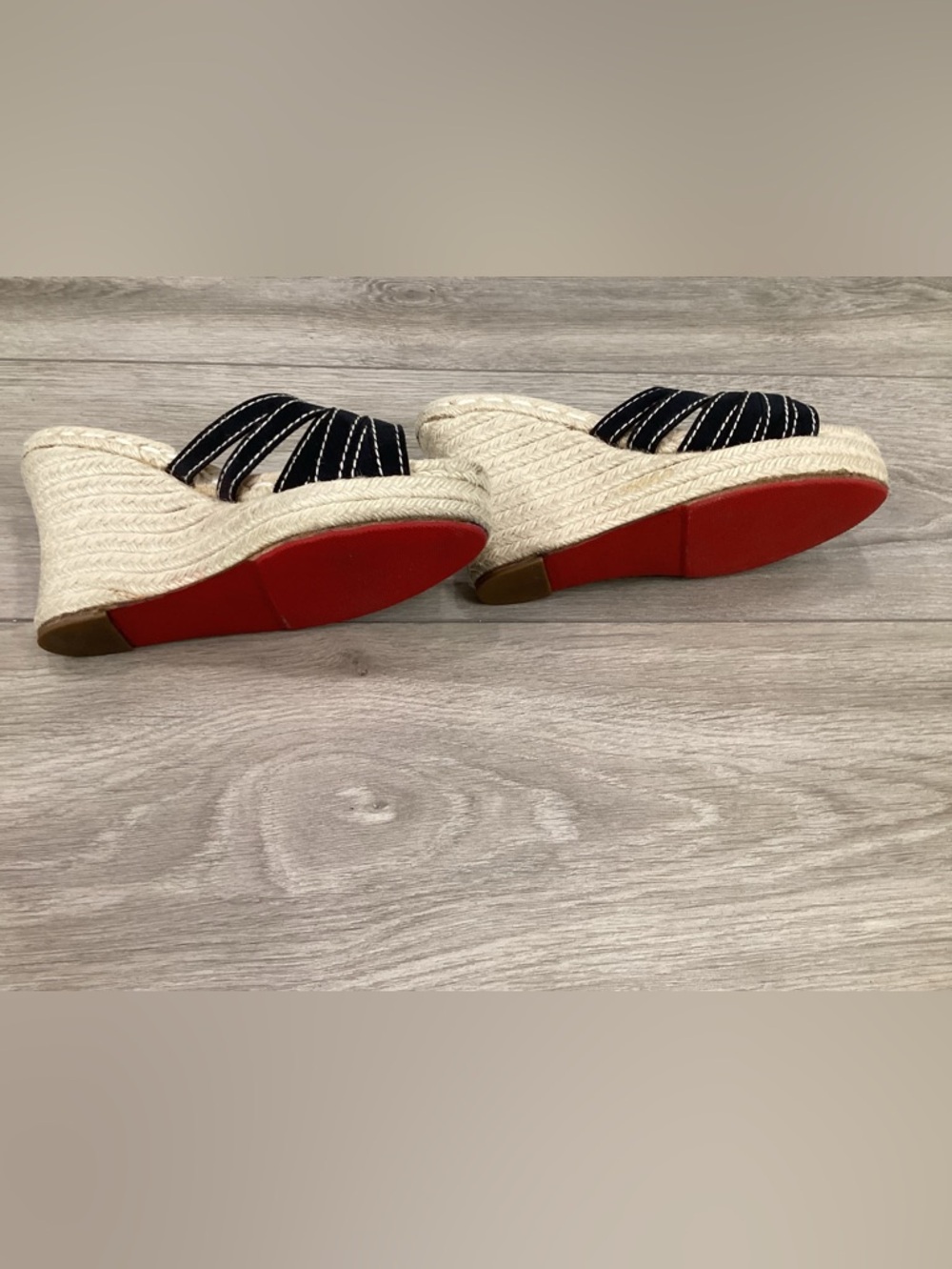 Christian Louboutin Espadrille Wedge Sandals 37 US 7 black - Picture 5 of 8